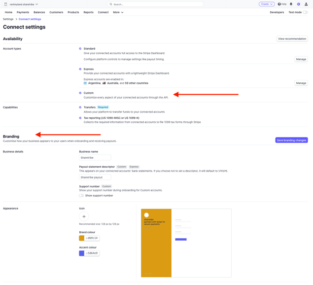 Stripe dashboard